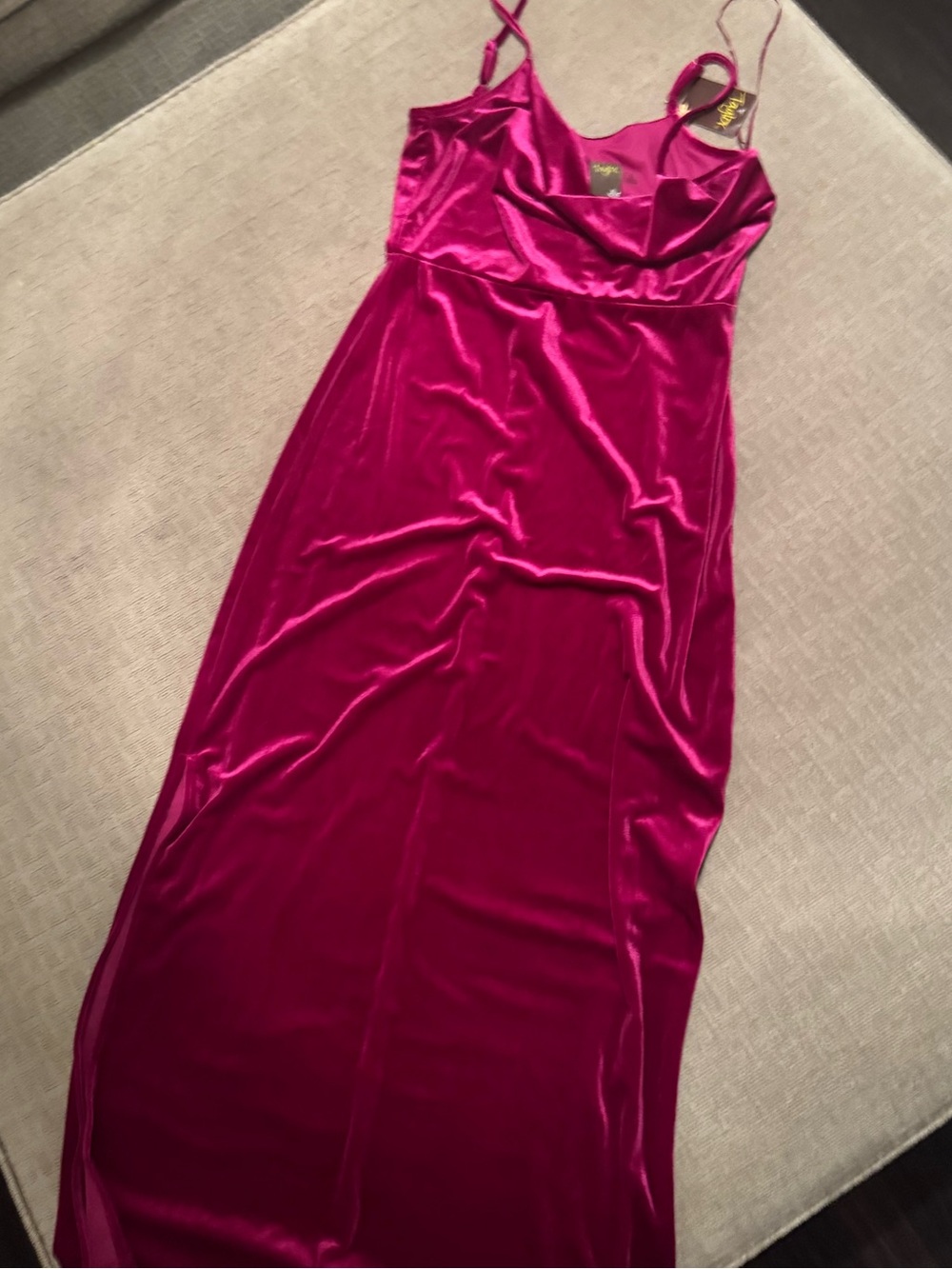 Women’s Taylor Hot Pink Velvet Slip Maxi Dress